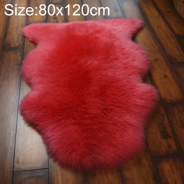 Pure Real Wool Sofa Cushion Fur Full Whole Sheepskin Carpet Window Decoration Mat, 65x110cm, 80x120cm – Leather 80x120cm Pink
