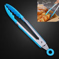 Kitchen Silicone Cooking Salad Stainless Steel Handle Food Clip, Steel Handle Food Clip(Blue) – Durable Build, Easy to Use Steel Handle Food Clip(Blue) Blue