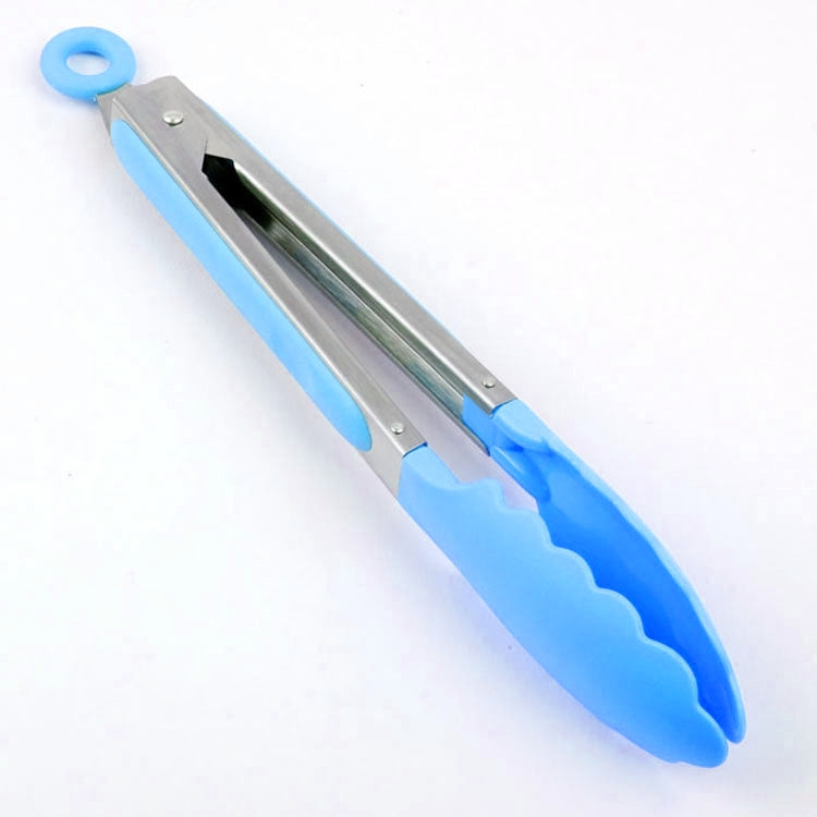 Kitchen Silicone Cooking Salad Stainless Steel Handle Food Clip, Steel Handle Food Clip(Blue) – Durable Build, Easy to Use