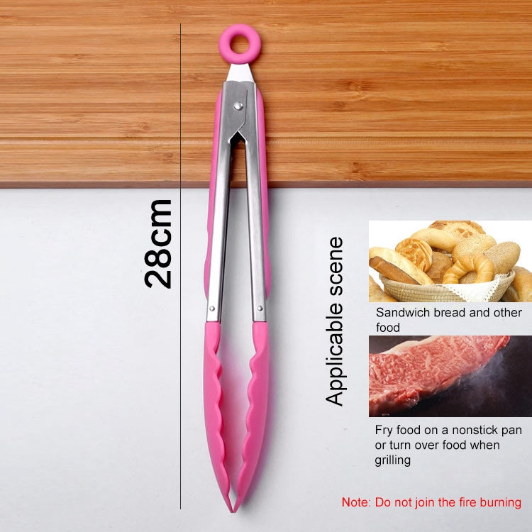 Kitchen Silicone Cooking Salad Stainless Steel Handle Food Clip, Steel Handle Food Clip(Blue) – Durable Build, Easy to Use