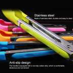 Kitchen Silicone Cooking Salad Stainless Steel Handle Food Clip, Steel Handle Food Clip(Blue) – Durable Build, Easy to Use