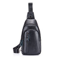 BUFF CAPTAIN 100 Men Leather Crossbody Shoulder Bag First-Layer Cowhide Multi-Function Sports Casual Chest Bag, Black, Brown, Yellow Brown Black