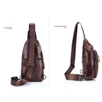 BUFF CAPTAIN 100 Men Leather Crossbody Shoulder Bag First-Layer Cowhide Multi-Function Sports Casual Chest Bag, Black, Brown, Yellow Brown