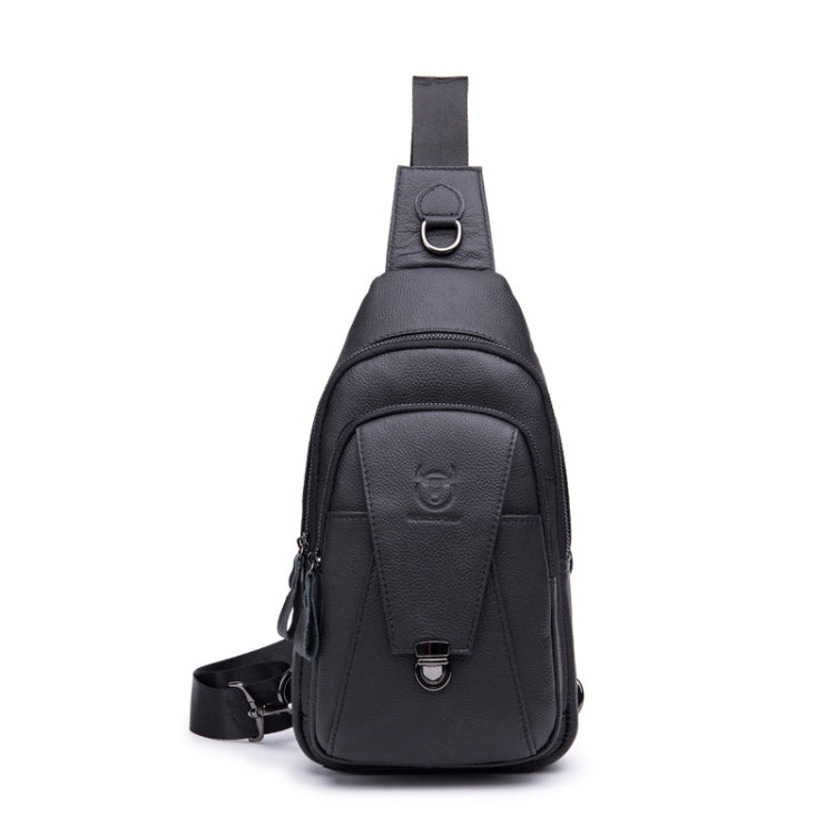 BUFF CAPTAIN 110 Men Leather Shoulder Bag First-Layer Cowhide Leather Multi-Function Chest Bag Black