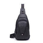 BUFF CAPTAIN 110 Men Leather Shoulder Bag First-Layer Cowhide Leather Multi-Function Chest Bag Black