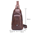 BUFF CAPTAIN 110 Men Leather Shoulder Bag First-Layer Cowhide Leather Multi-Function Chest Bag