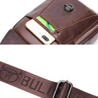 BUFF CAPTAIN 110 Men Leather Shoulder Bag First-Layer Cowhide Leather Multi-Function Chest Bag