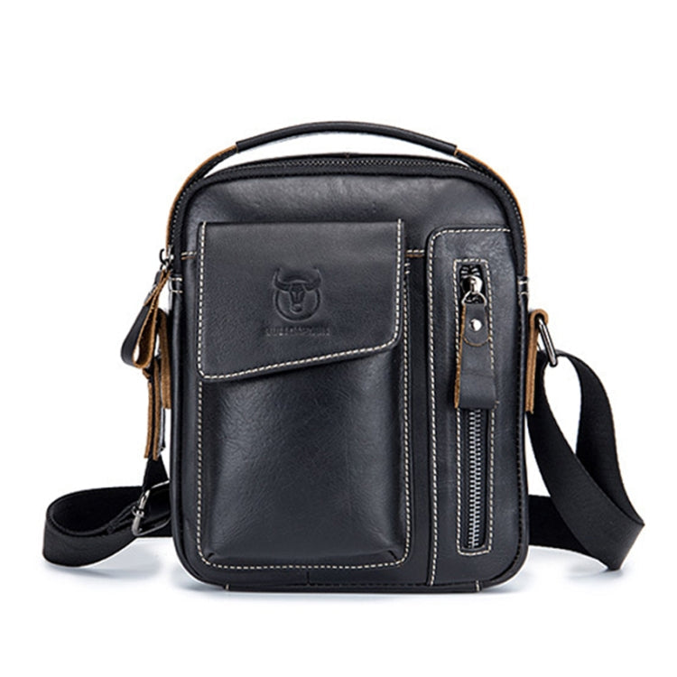 BUFF CAPTAIN 037 First-Layer Cowhide Messenger Bag Male Sports Soft Leather Shoulder Bag Black