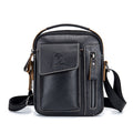 BUFF CAPTAIN 037 First-Layer Cowhide Messenger Bag Male Sports Soft Leather Shoulder Bag Black