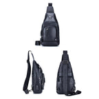 BUFF CAPTAIN 129 First-Layer Cowhide Men Soft Chest Bag Outdoor Casual Large Capacity Messenger Bag