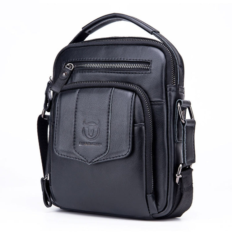 BUFF CAPTAIN 777 Men Leather Shoulder Bag First-Layer Cowhide Retro Large Capacity Satchel – Waterproof, Wear-resistant, Leather Black