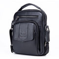 BUFF CAPTAIN 777 Men Leather Shoulder Bag First-Layer Cowhide Retro Large Capacity Satchel – Waterproof, Wear-resistant, Leather Black