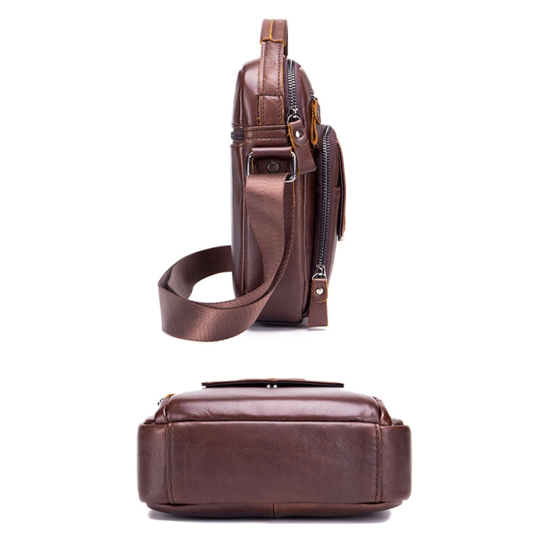 BUFF CAPTAIN 777 Men Leather Shoulder Bag First-Layer Cowhide Retro Large Capacity Satchel – Waterproof, Wear-resistant, Leather