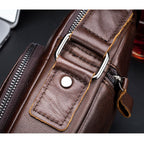 BUFF CAPTAIN 777 Men Leather Shoulder Bag First-Layer Cowhide Retro Large Capacity Satchel – Waterproof, Wear-resistant, Leather
