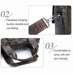 BUFF CAPTAIN 042 Men Leather Multi-Function Shoulder Messenger Bag First-Layer Cowhide Portable Briefcase
