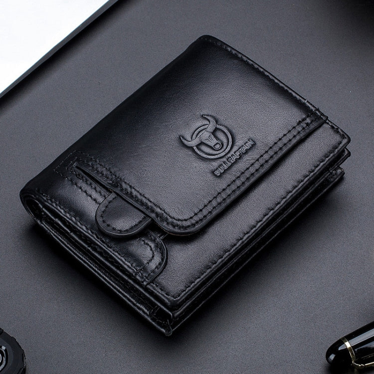 BUFF CAPTAIN 037 First-Layer Cowhide Men Leather Wallet Multi-Function Driver License Coin Purse Black