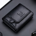 BUFF CAPTAIN 037 First-Layer Cowhide Men Leather Wallet Multi-Function Driver License Coin Purse Black