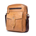 BUFF CAPTAIN 053 Men Leather Shoulder Messenger Bag First-Layer Cowhide Large Capacity Briefcase, Specification：, Large (Yellow Brown), Small (Yellow Brown), Large (Black), Small (Black), Large (Dark Brown), Small (Dark Brown) Large (Yellow Brown)