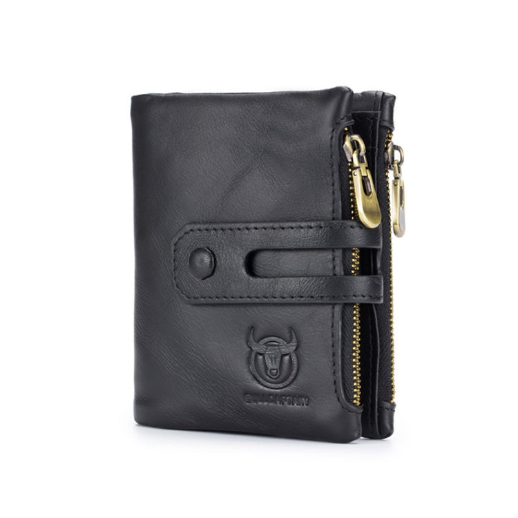 BUFF CAPTAIN 021 Leather Men Vertical Wallet Short Multi-Function Wallet Black