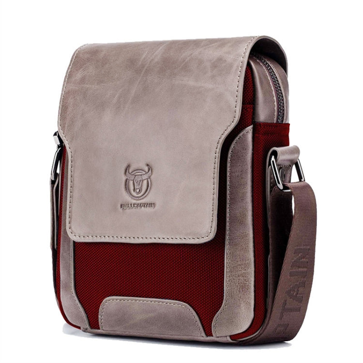 BUFF CAPTAIN 999 Men Leather Diagonal Bag First-Layer Cowhide Multi-Function Shoulder Bags Red