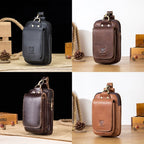 BULL CAPTAIN 028 Multi-Function Cattle Leather Waist Bag Magnetic Buckle Mobile Phone Belt Bag, Black, Coffee, Coffee No Logo, Yellow Brown