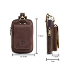 BULL CAPTAIN 028 Multi-Function Cattle Leather Waist Bag Magnetic Buckle Mobile Phone Belt Bag, Black, Coffee, Coffee No Logo, Yellow Brown