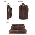 BULL CAPTAIN 028 Multi-Function Cattle Leather Waist Bag Magnetic Buckle Mobile Phone Belt Bag, Black, Coffee, Coffee No Logo, Yellow Brown