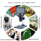 G1000 Digital Microscope HD Mobile Phone Repair Electron Microscope, Aluminum Plastic Bracket, Aluminum Alloy Bracket