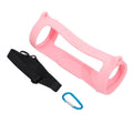 For JBL Charge 4 Bluetooth Speaker Portable Silicone Protective Cover with Shoulder Strap & Carabiner, Pink, Red, Blue, Black, Silver Gray, Orange, Mint Green, Navy Blue Pink