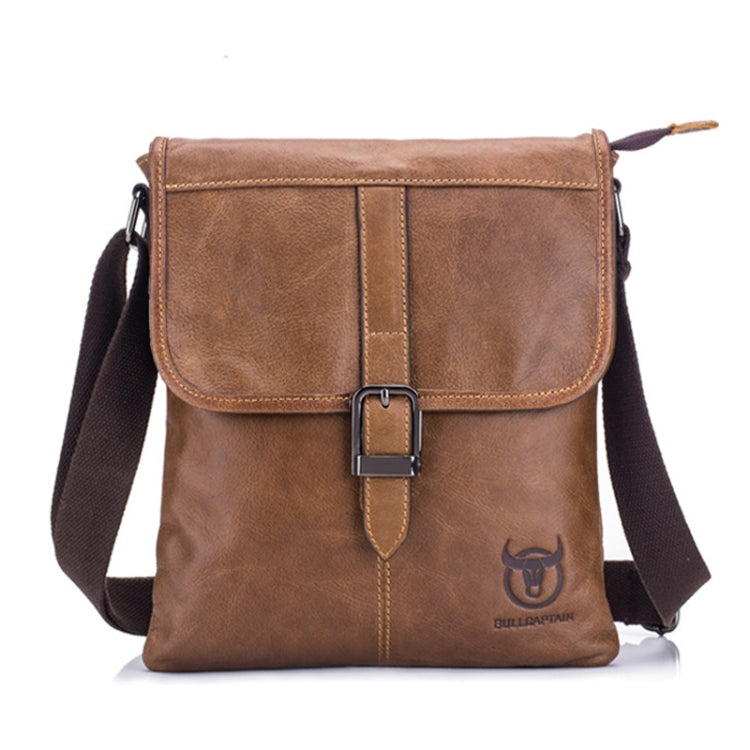 BUFF CAPTAIN 034 Men Leather Shoulder Bag Sports Outdoor First-Layer Cowhide Bag Brown