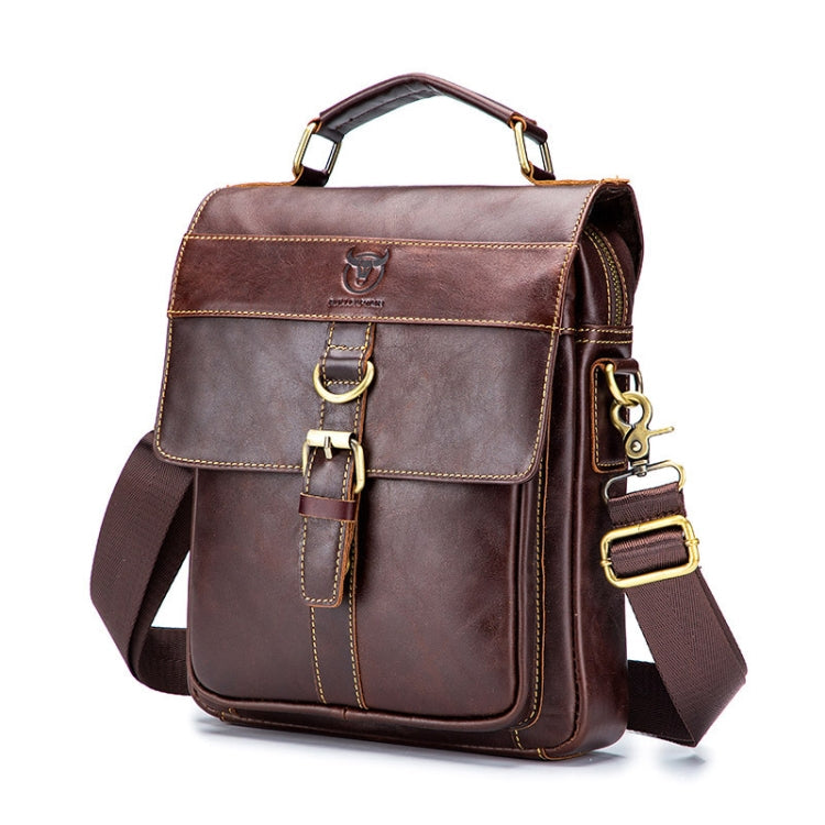 BUFF CAPTAIN 302 First-Layer Cowhide Men Casual Shoulder Bag Leather Retro Briefcase Brown