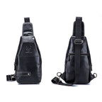 BUFF CAPTAIN 087 Men Leather Shoulder Bag First-Layer Cowhide Sports Chest Bag – Waterproof, Wear-resistant, Leather