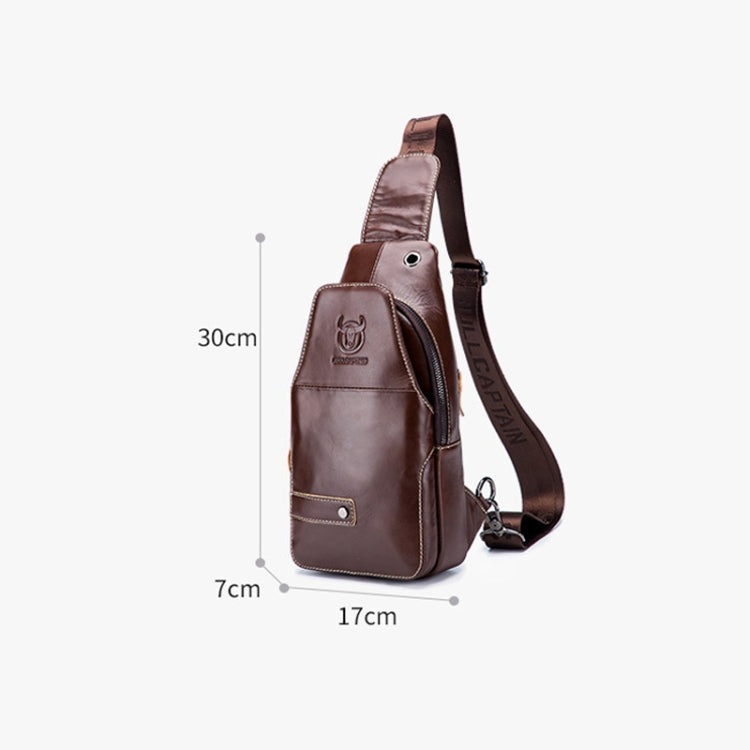 BUFF CAPTAIN 087 Men Leather Shoulder Bag First-Layer Cowhide Sports Chest Bag – Waterproof, Wear-resistant, Leather