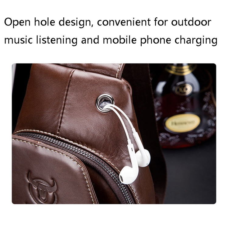 BUFF CAPTAIN 087 Men Leather Shoulder Bag First-Layer Cowhide Sports Chest Bag – Waterproof, Wear-resistant, Leather