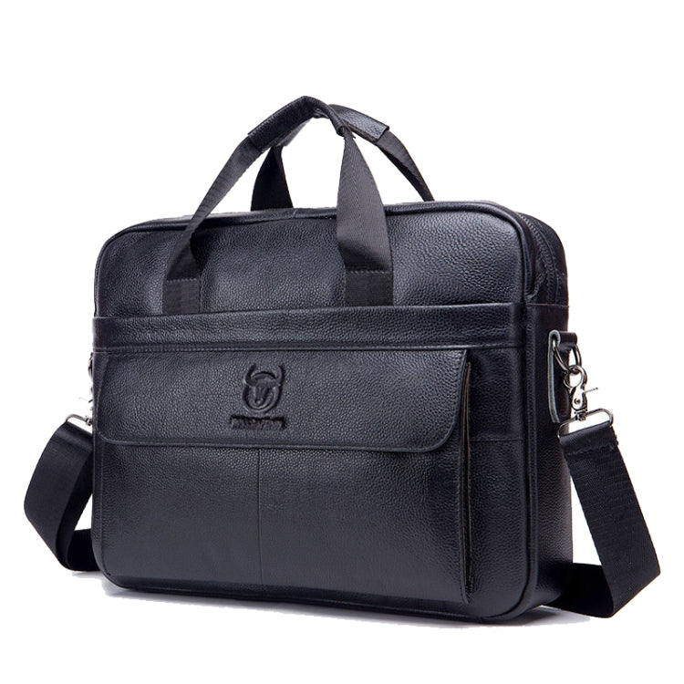 BUFF CAPTAIN 046 Men Leather Briefcase First-Layer Cowhide Computer Handbag Black