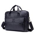 BUFF CAPTAIN 046 Men Leather Briefcase First-Layer Cowhide Computer Handbag Black