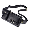 BULL CAPTAIN 020 Men Small Mobile Phone Waist Bag Crossbody Multi-Function Chest Bag, Black, Brown – Wear-resistant Black