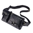 BULL CAPTAIN 020 Men Small Mobile Phone Waist Bag Crossbody Multi-Function Chest Bag, Black, Brown – Wear-resistant Black