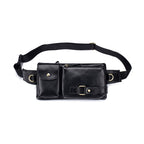 BULL CAPTAIN 020 Men Small Mobile Phone Waist Bag Crossbody Multi-Function Chest Bag, Black, Brown – Wear-resistant