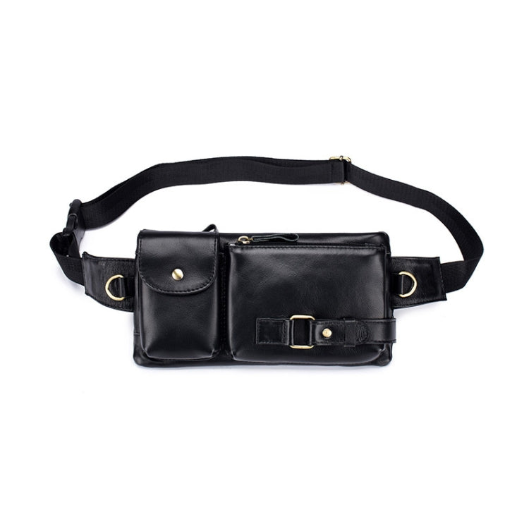 BULL CAPTAIN 020 Men Small Mobile Phone Waist Bag Crossbody Multi-Function Chest Bag, Black, Brown – Wear-resistant