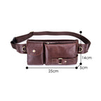 BULL CAPTAIN 020 Men Small Mobile Phone Waist Bag Crossbody Multi-Function Chest Bag, Black, Brown – Wear-resistant