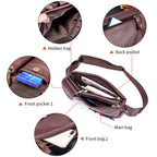 BULL CAPTAIN 020 Men Small Mobile Phone Waist Bag Crossbody Multi-Function Chest Bag, Black, Brown – Wear-resistant