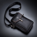 BULL CAPTAIN 076 Retro Leather Mobile Phone Waist Bag Men Leather Messenger Bag, Black, Brown – Wear-resistant, Leather
