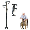 Multifunctional Folding Double-Handle Elderly Crutches Aluminum Alloy Elderly Power-Assisted Walking Sticks Four-Legged Walking Sticks With Lights, 86-98cm 86-98cm