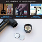 Multifunctional Folding Double-Handle Elderly Crutches Aluminum Alloy Elderly Power-Assisted Walking Sticks Four-Legged Walking Sticks With Lights, 86-98cm