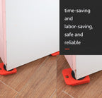 CY-0102 5 in 1 Household Moving Bed Heavy Object Moving Pulley Furniture Shifter Multifunctional Carrier, Red (150KG), Yellow (300KG), Silver (500KG), Red Black Pry Bar (150KG), Tank (100KG), Cartoon (100KG)