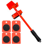 CY-0102 5 in 1 Household Moving Bed Heavy Object Moving Pulley Furniture Shifter Multifunctional Carrier, Red (150KG), Yellow (300KG), Silver (500KG), Red Black Pry Bar (150KG), Tank (100KG), Cartoon (100KG) Red (150KG)