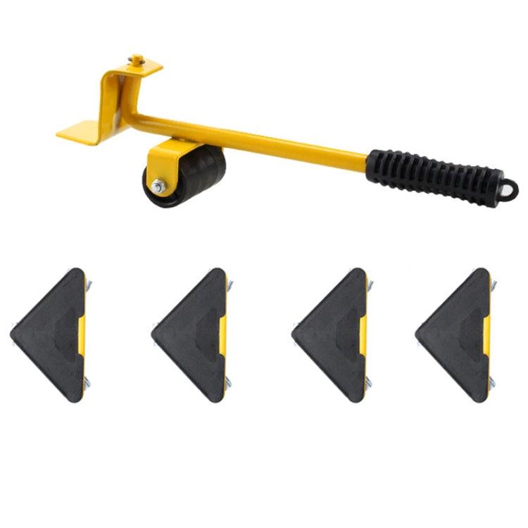 CY-0102 5 in 1 Household Moving Bed Heavy Object Moving Pulley Furniture Shifter Multifunctional Carrier, Red (150KG), Yellow (300KG), Silver (500KG), Red Black Pry Bar (150KG), Tank (100KG), Cartoon (100KG) – Wear-resistant Yellow (300KG)