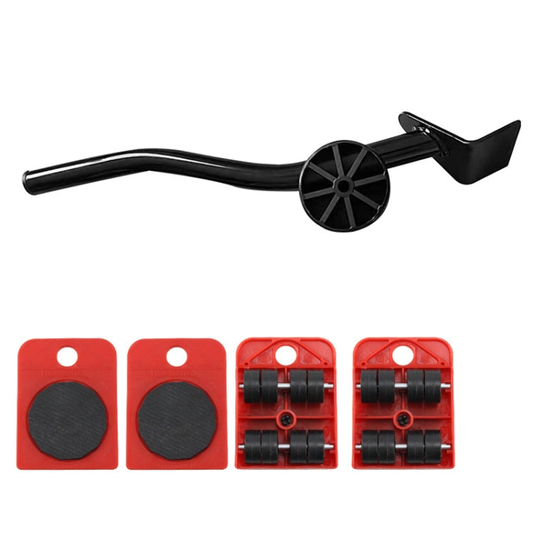 CY-0102 5 in 1 Household Moving Bed Heavy Object Moving Pulley Furniture Shifter Multifunctional Carrier, Red (150KG), Yellow (300KG), Silver (500KG), Red Black Pry Bar (150KG), Tank (100KG), Cartoon (100KG) – Wear-resistant Red Black Pry Bar (150KG)