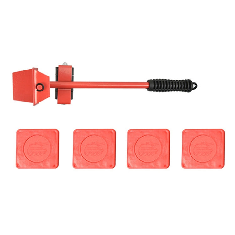 CY-0102 5 in 1 Household Moving Bed Heavy Object Moving Pulley Furniture Shifter Multifunctional Carrier, Red (150KG), Yellow (300KG), Silver (500KG), Red Black Pry Bar (150KG), Tank (100KG), Cartoon (100KG) – Wear-resistant Tank (100KG)